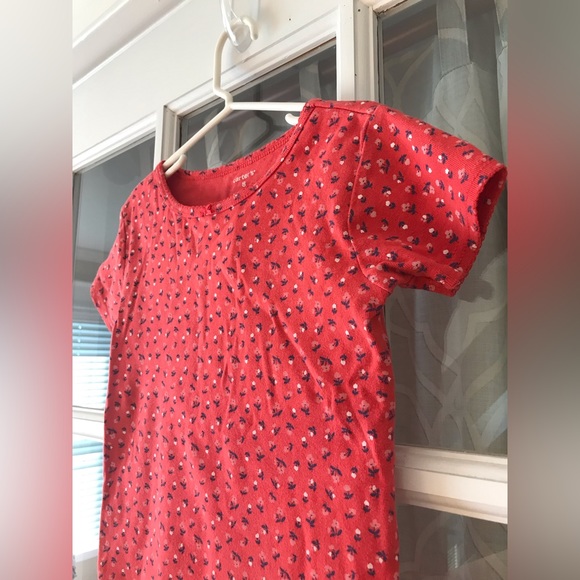 Carter’s size 8 Red w/ blue & white flowers short-sleeve pajama set EUC - Picture 6 of 7